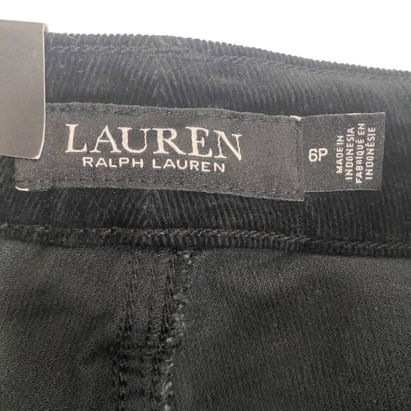 Lauren Ralph Lauren Womens Mid-Rise Black fine corduroy Straight Leg Pants 6P - Picture 4 of 11